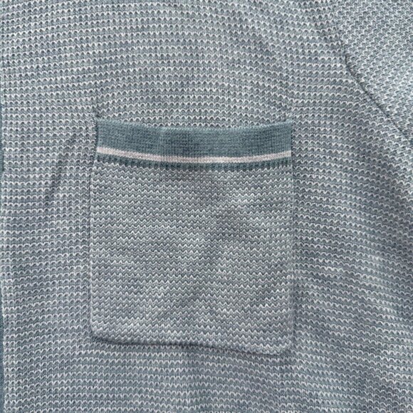 Marine Layer Wyatt Polo Shirt Mens M Blue Knit Merino Wool Blend Stretch Pocket - Picture 9 of 11